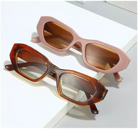 

Ретро-солнцезащитные очки неправильной формы 2027 года для женщин и мужчин, маленькая оправа, градиентные линзы, защита от УФ-излучения UV400 MTZJH, Pink Orange