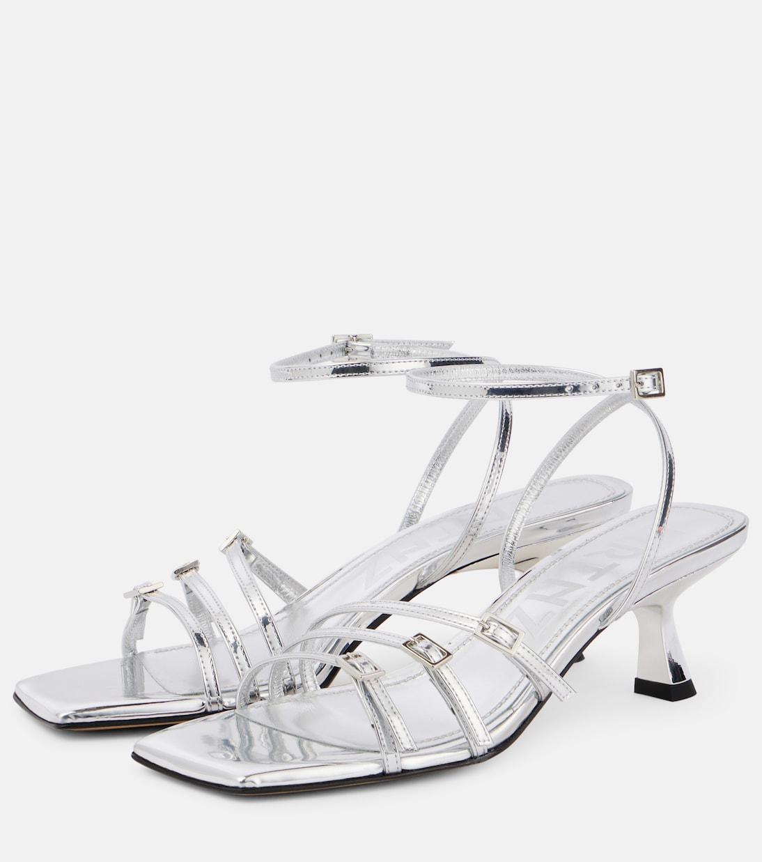 Сандалии Teresa 60 из металлизированной кожи Souliers Martinez, серебряный — фото 4