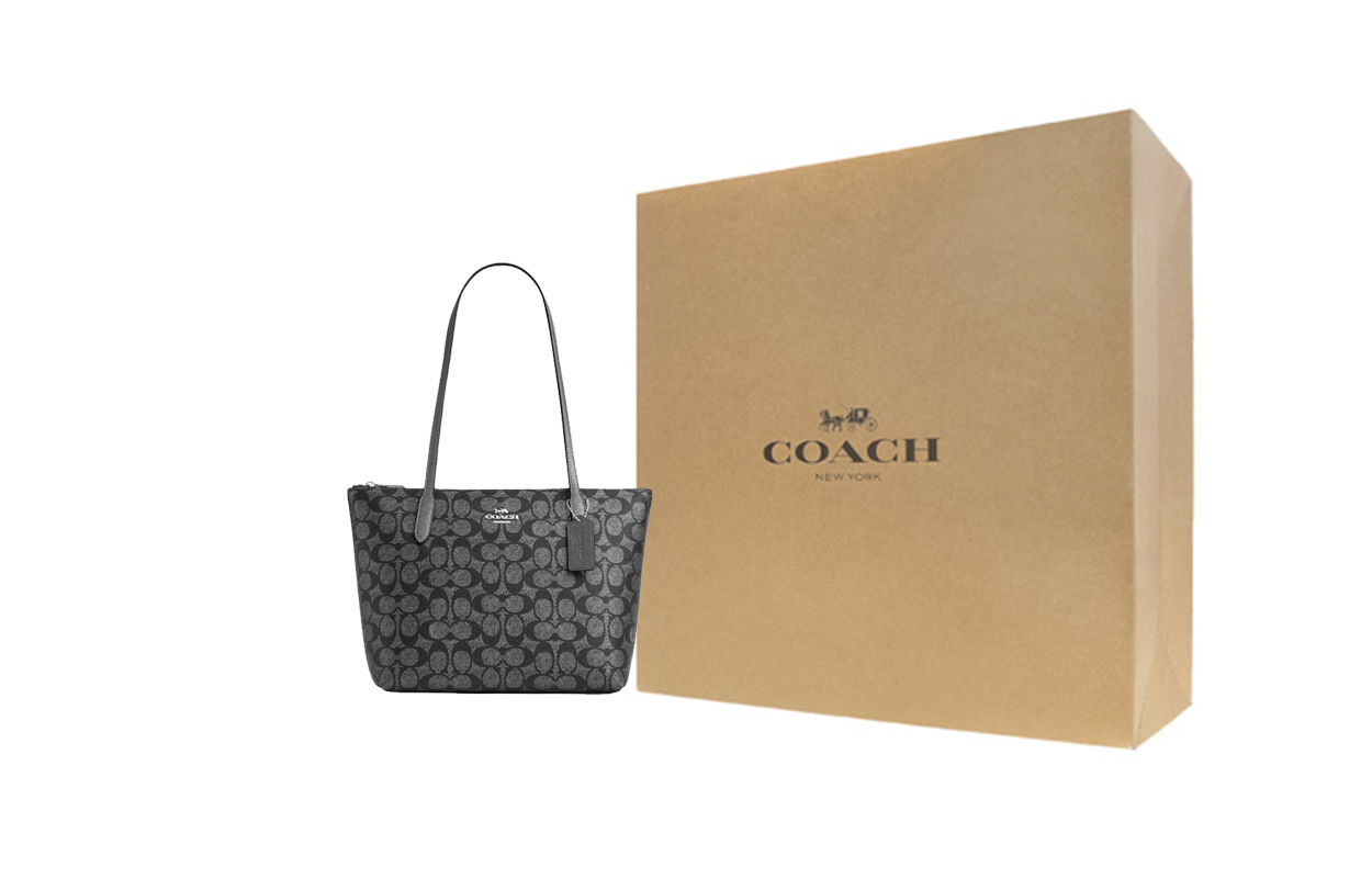 

COACH Сумка-шоппер из искусственной кожи Фиона унисекс металлик