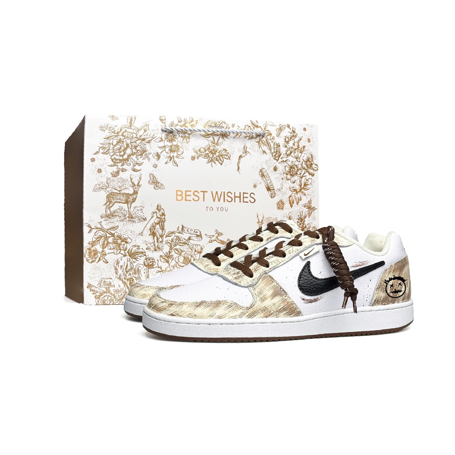 

Nike Ebernon wao устойчивые к истиранию низкие кроссовки для скейтбординга мужские black brown