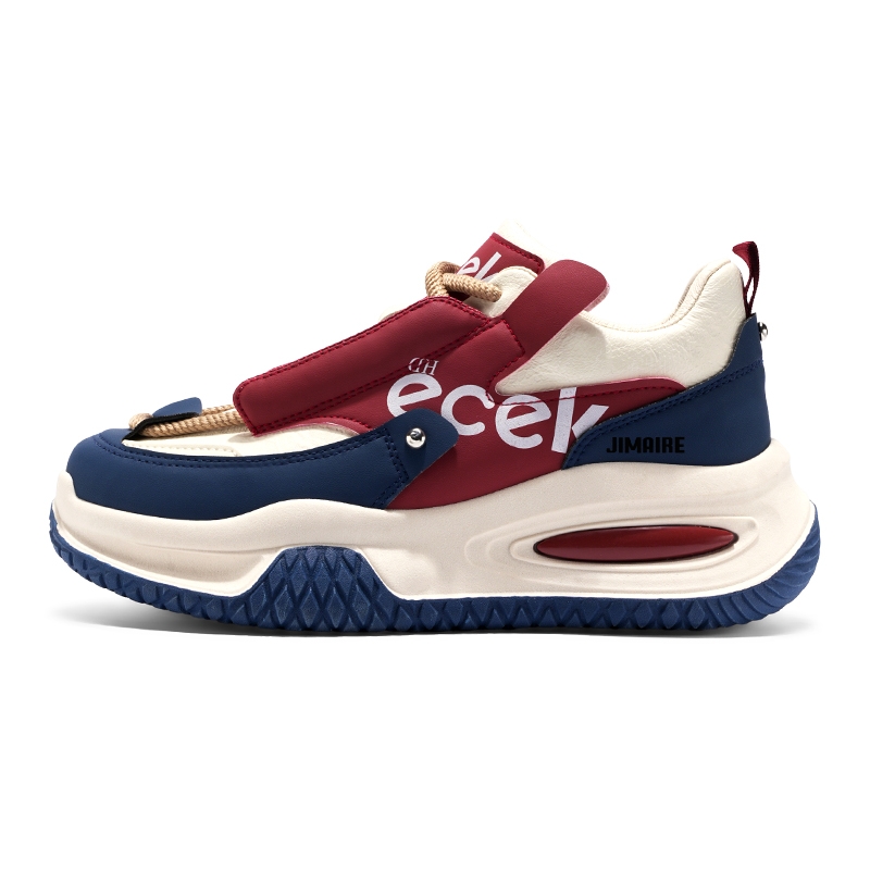 

Нескользящие и износостойкие низкие кроссовки на массивной подошве для увеличения роста, мужские King Jinmai, Red Blue