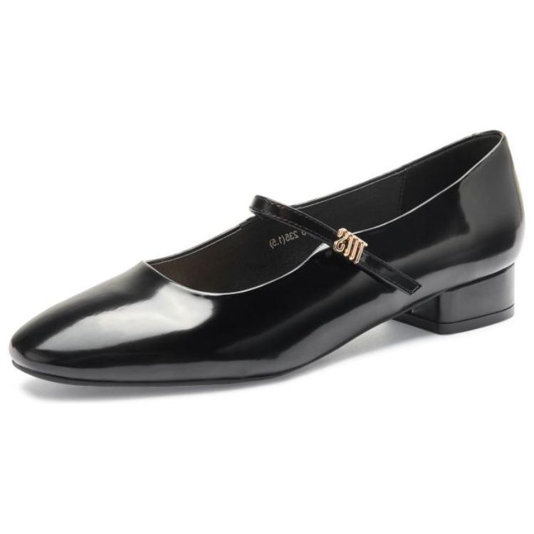 Туфли Мэри Джейн на массивном каблуке женские TOOMANYSHOES, черные — фото 2