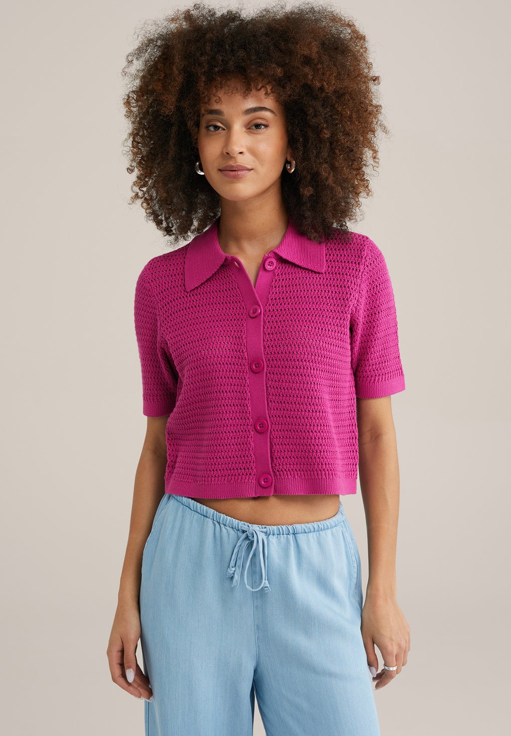 

Кардиган WE Fashion, розовый
