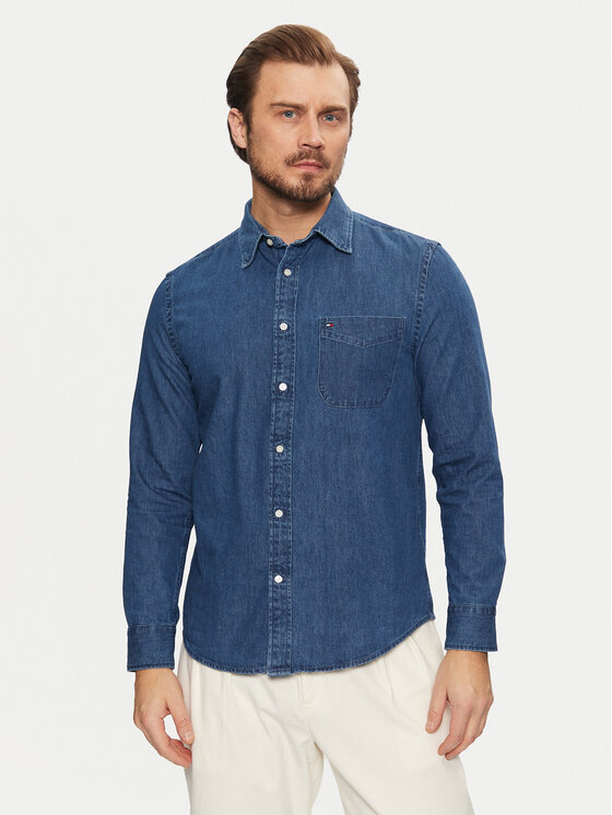 

Рубашка джинсовая стандартный крой MW0MW37581 Tommy Hilfiger, синий