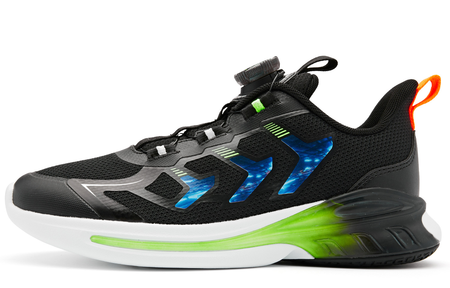 

QIAODAN Амортизирующие износостойкие низкие детские беговые кроссовки Black Green для подростков