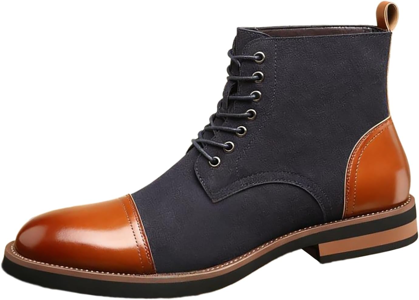 

Мужские повседневные замшевые и кожаные ботинки-челси с шнуровкой NXNBHSL, стильные ботинки с заостренным носком, платформой и высоким берцем для работы, бизнеса, вождения и езды на велосипеде, синий