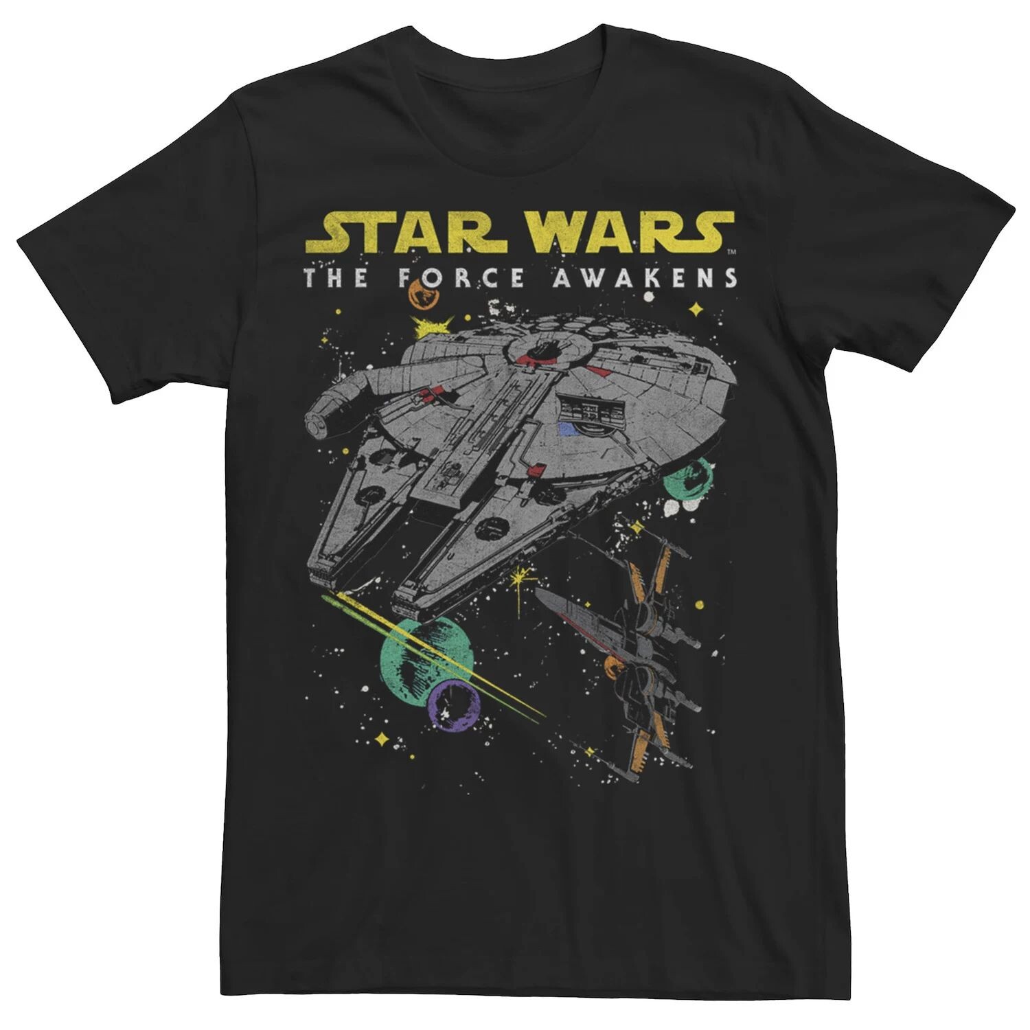 

Мужская футболка The Force Awakens Millennium Falcon и X-Wing Star Wars