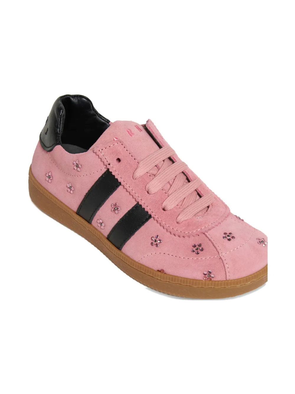 Кроссовки с цветочной аппликацией Marni Kids, розовый — фото 4