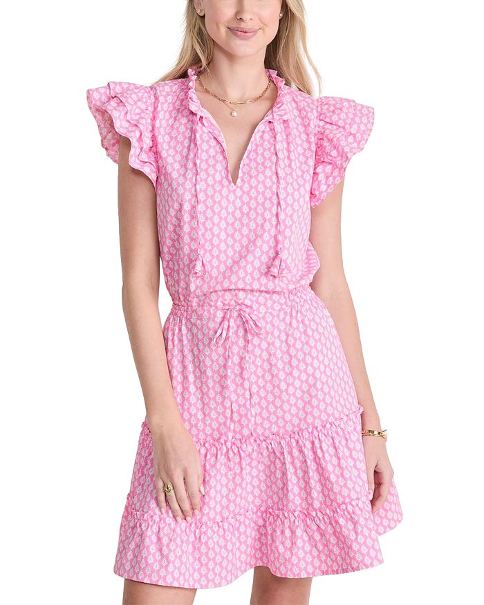

Платье из плиссированного ситца Vineyard Vines, розовый