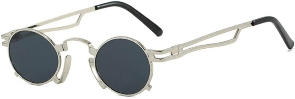 

Ретро маленькие овальные солнцезащитные очки для женщин, модные, с уникальной металлической оправой, защита от УФ-излучения UV400 для мужчин HHZZYVY, M1303-c1