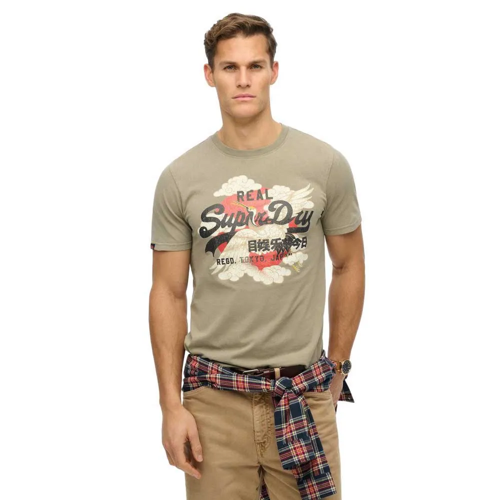 

Футболка с коротким рукавом Superdry Vl Tokyo Relaxed Fit, зеленый