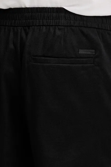 Шорты с льном Calvin Klein, черный — фото 4