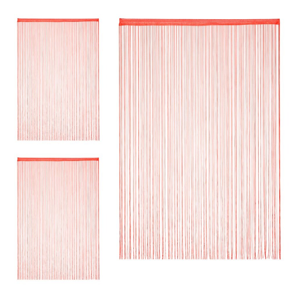 

Relaxdays 3 шторы из ниток красные 145 x 245 см, красный