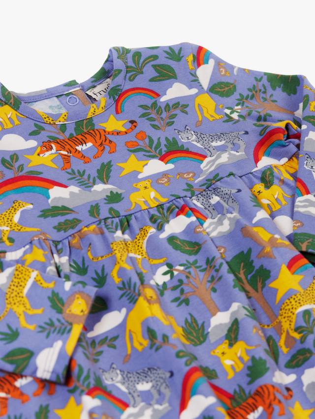 Детское платье с длинными рукавами из хлопка и полиэстера Frugi, Grape Into The Wild — фото 2