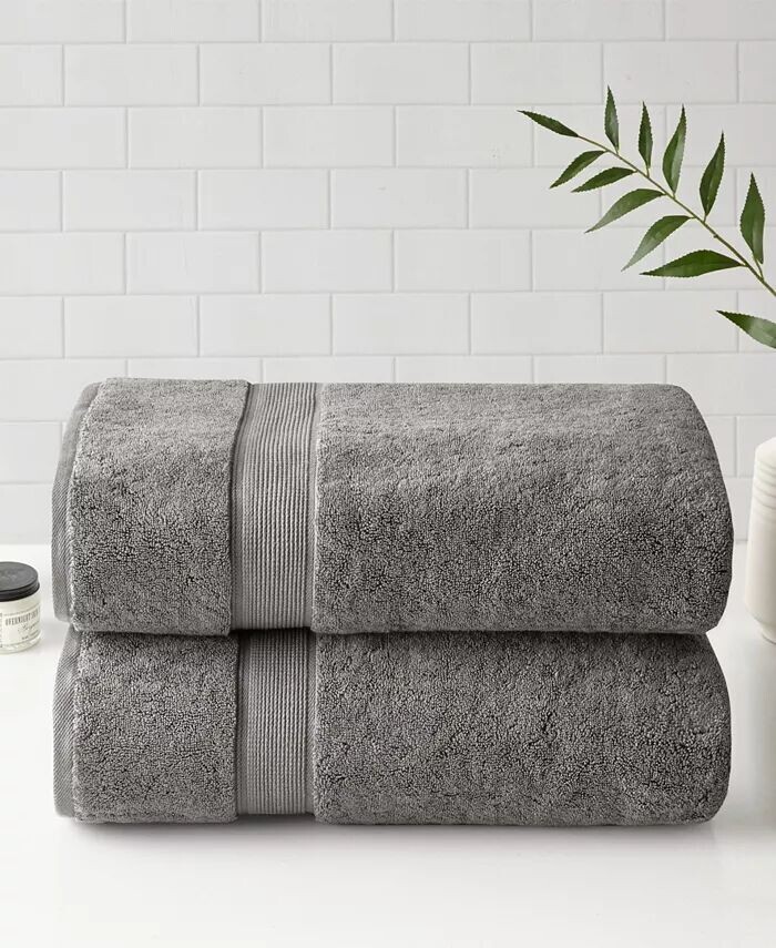 

800 GSM Хлопок 2 шт. Простыня для ванны, 34 x 68 дюймов Madison Park Signature, серый