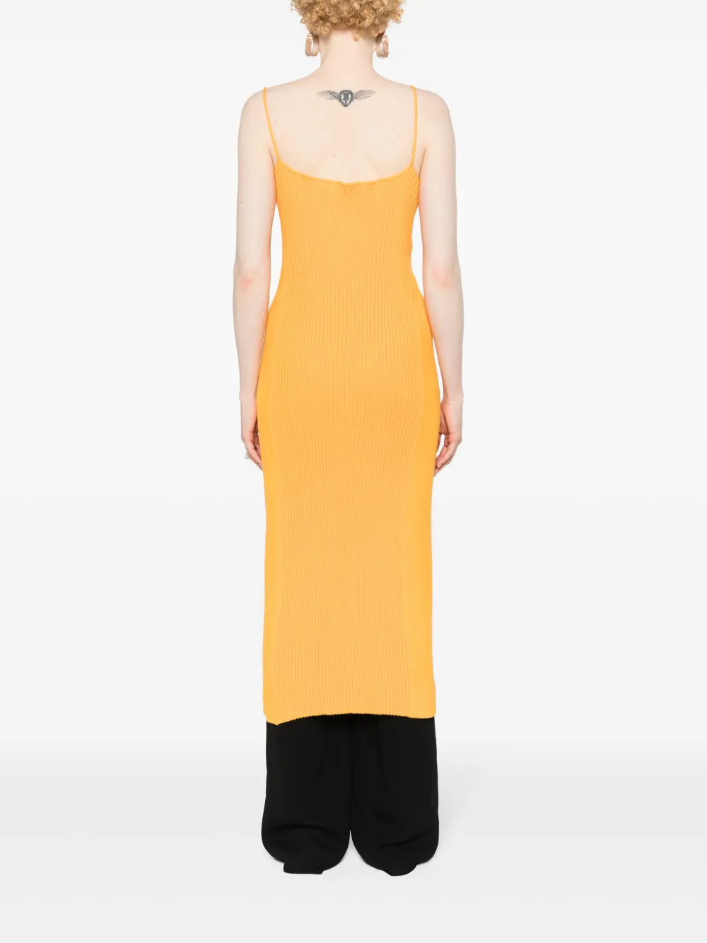 Трикотажное платье на молнии JIL SANDER, оранжевый — фото 4