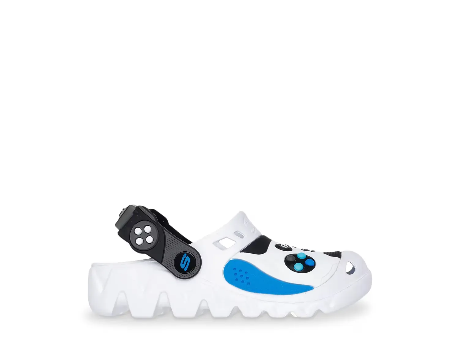 Foamies Game Kicks Zaggle Hydro-Pointz Clog - детские Skechers, White/Blue — фото 2