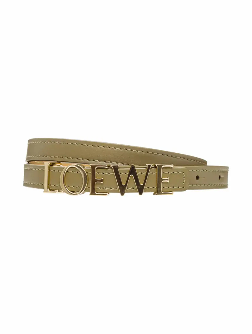 

Кожаный ремень с логотипом Loewe, зелёный