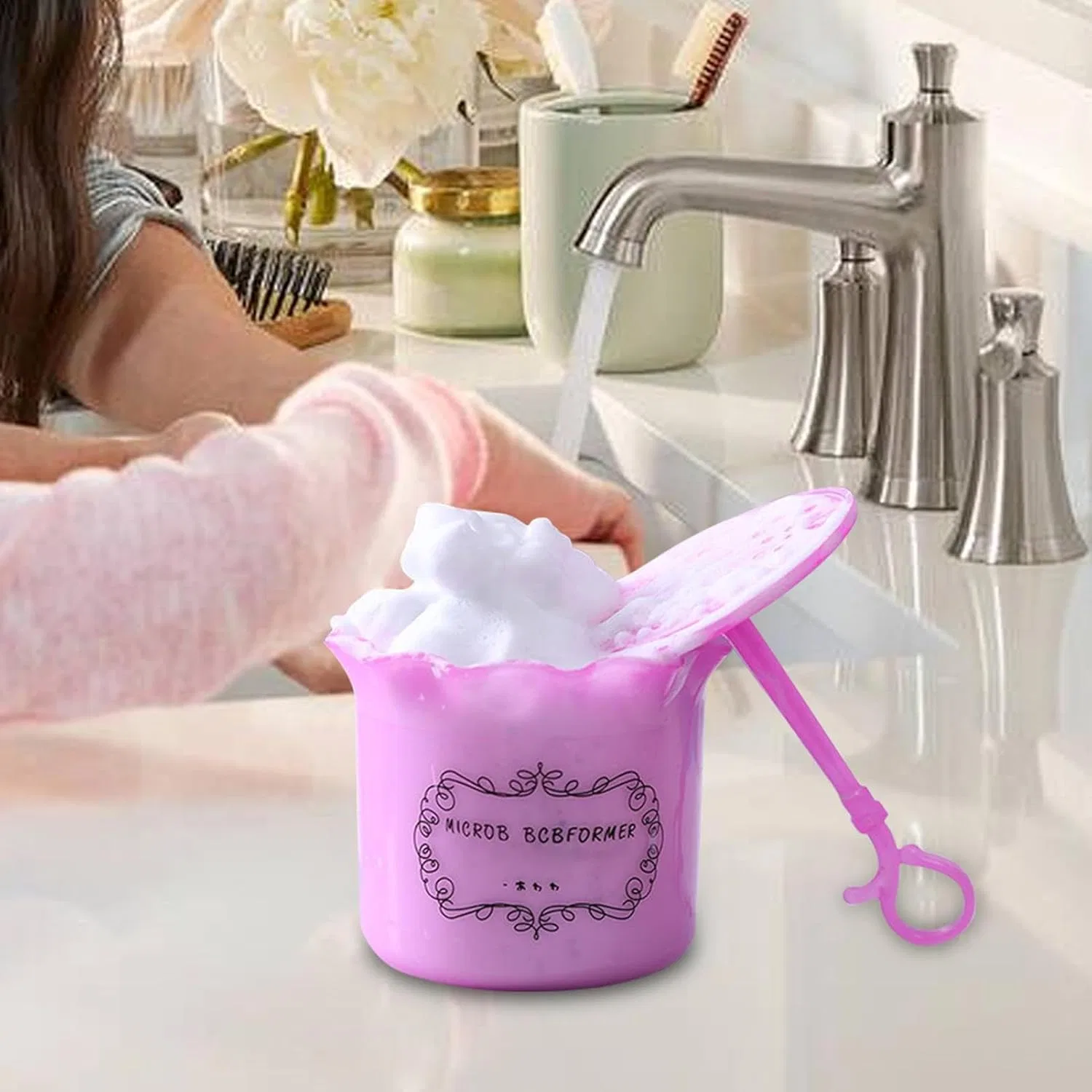 Портативный пенообразователь для умывания лица Generisch, Rosa — фото 4