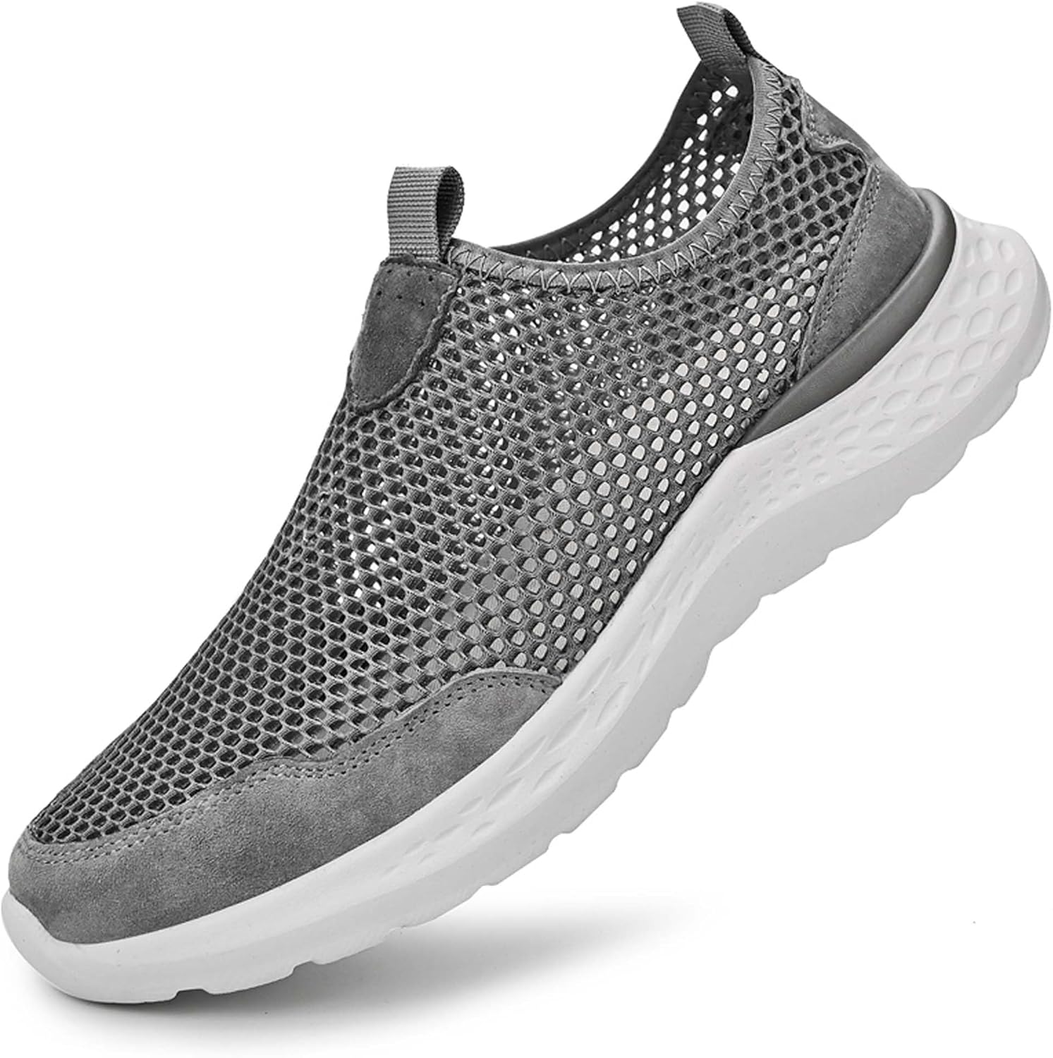 

Мужские кроссовки для бега, дышащая сетка, повседневная обувь для ходьбы, модные кроссовки, противоскользящая мягкая подошва, тренировочные кроссовки для тенниса и фитнеса, обувь для активного отдыха, походов и скалолазания Generic, серый