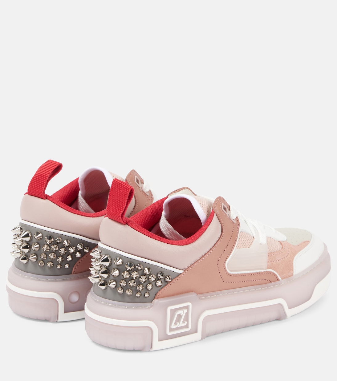 Кроссовки из кожи с панелями и декоративными элементами Christian Louboutin, Albatre / Romance — фото 2
