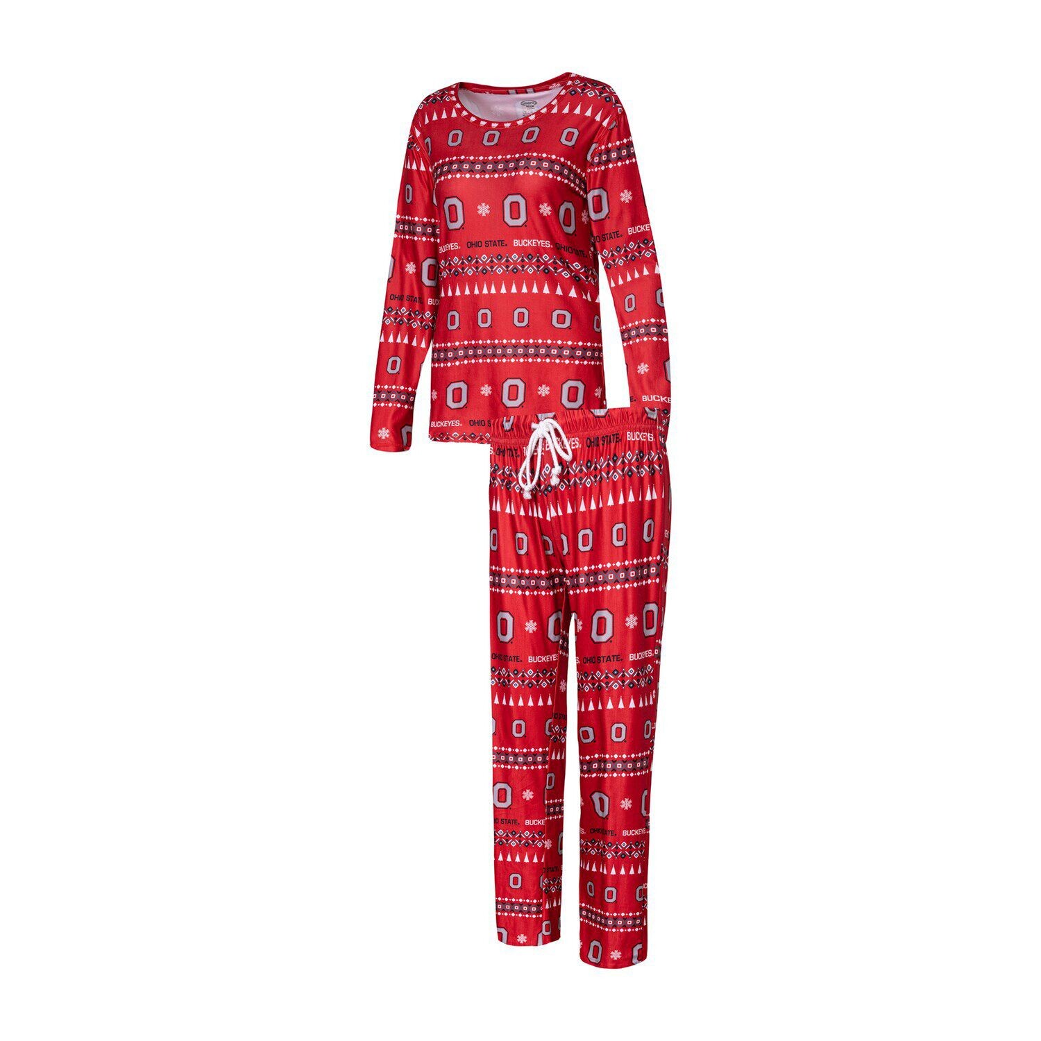 

Женский свитер Concepts Sport Scarlet Ohio State Buckeyes Flurry Ugly, свитер с длинными рукавами и брюки, комплект для сна