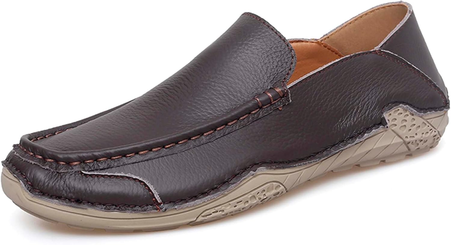 

Мужские лоферы из кожи, повседневная обувь в ретро-стиле с плоской подошвой для прогулок, формальная обувь, подходящая для ежедневного ношения, офиса и вечеринок, нескользящая и удобная Generic, коричневый