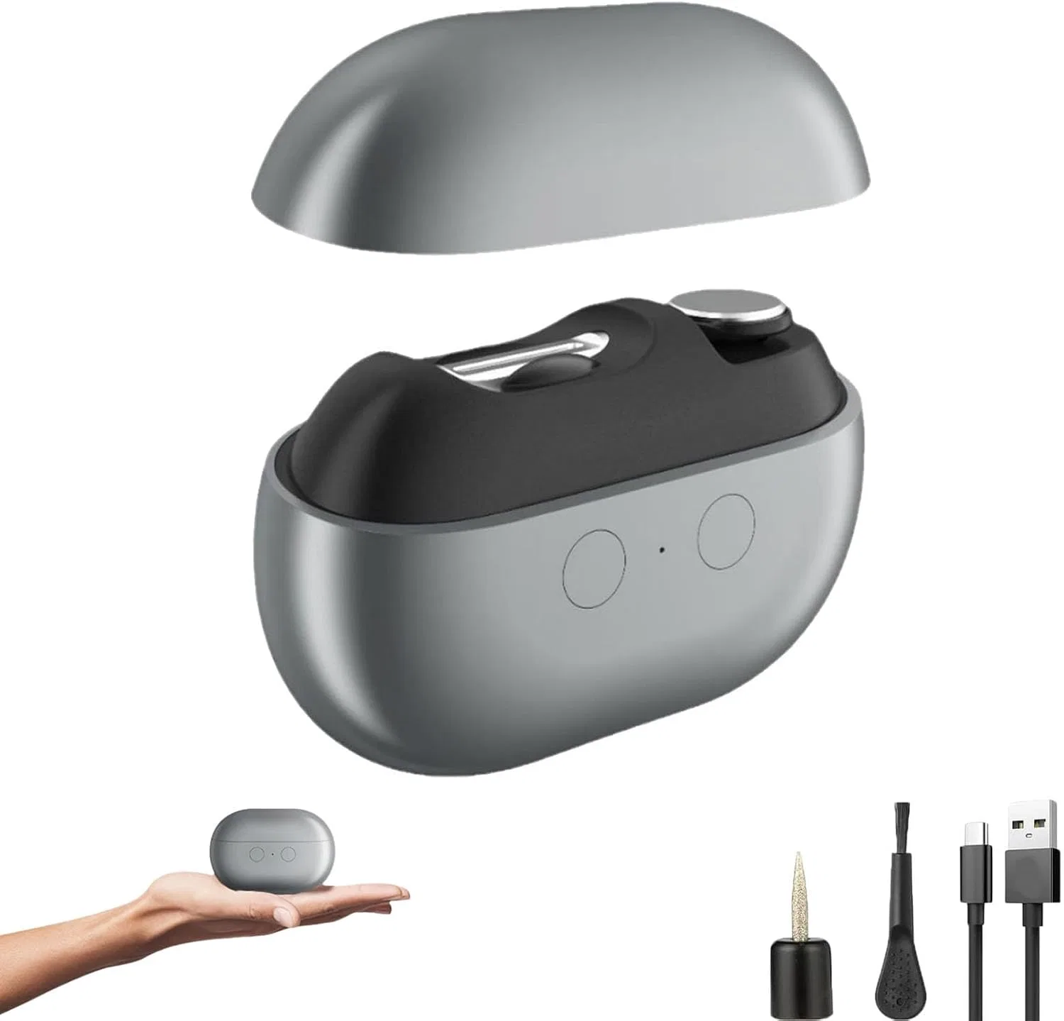Умная машинка для стрижки ногтей Easyclip с LED-подсветкой, серая Waqqys, Gray