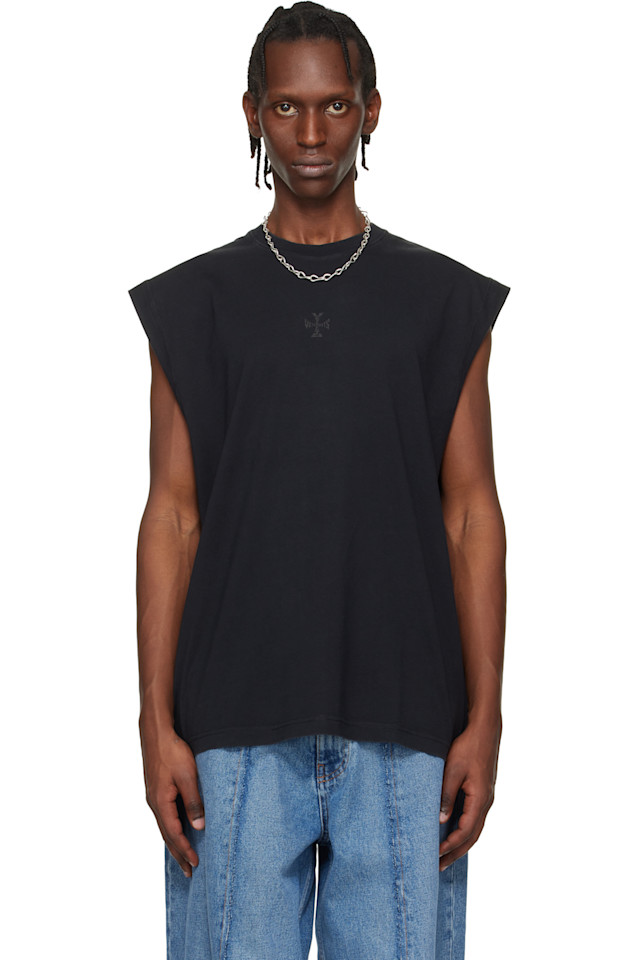 

Топ без рукавов с логотипом в виде креста Vetements, черный