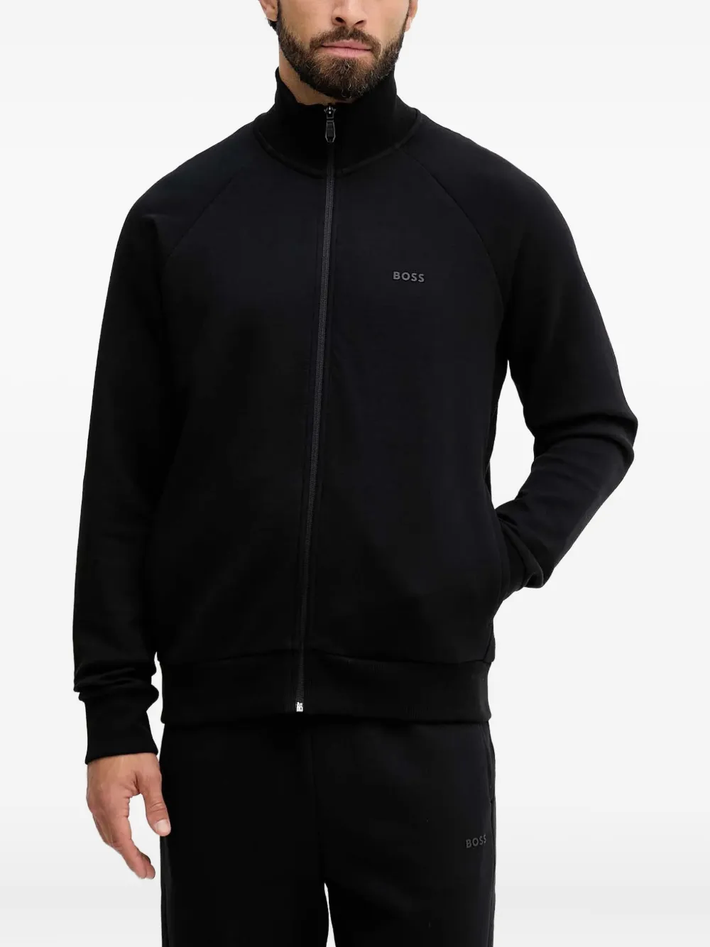 

Свитер на молнии Boss, черный