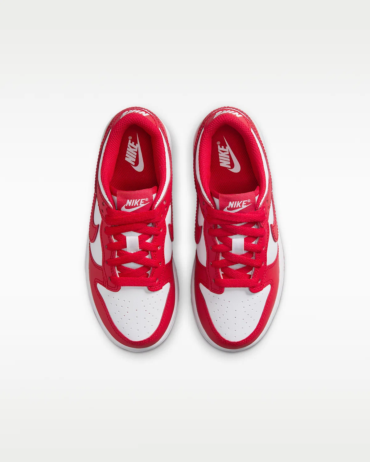 Кроссовки Nike Dunk Low для маленьких детей, White/Red/University Red — фото 4