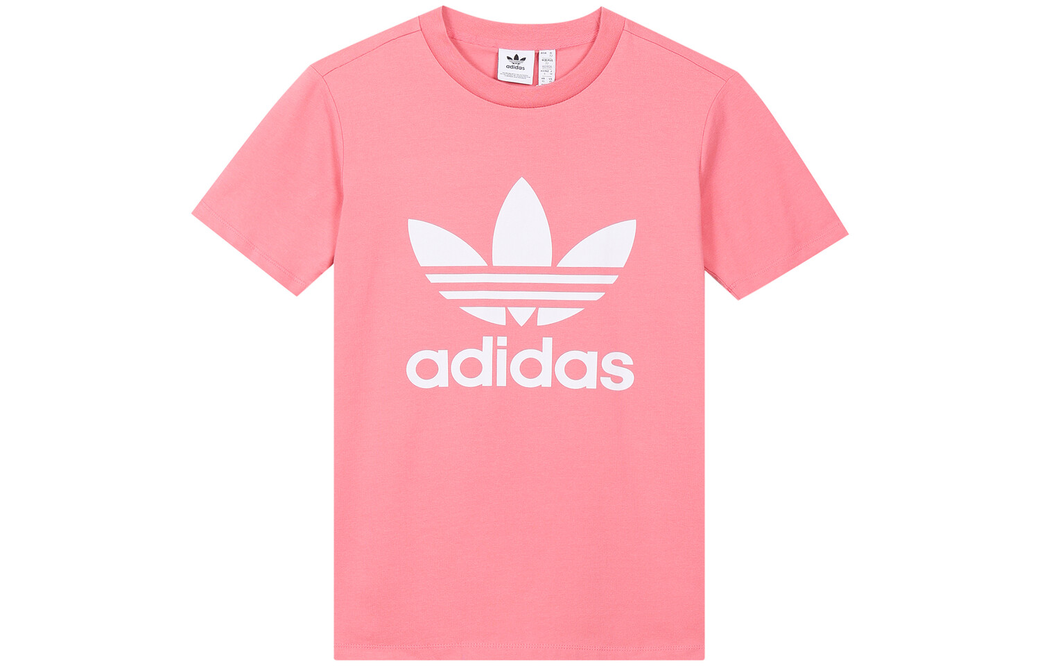 

Футболка с трилистником женская розово-розовая Adidas Originals