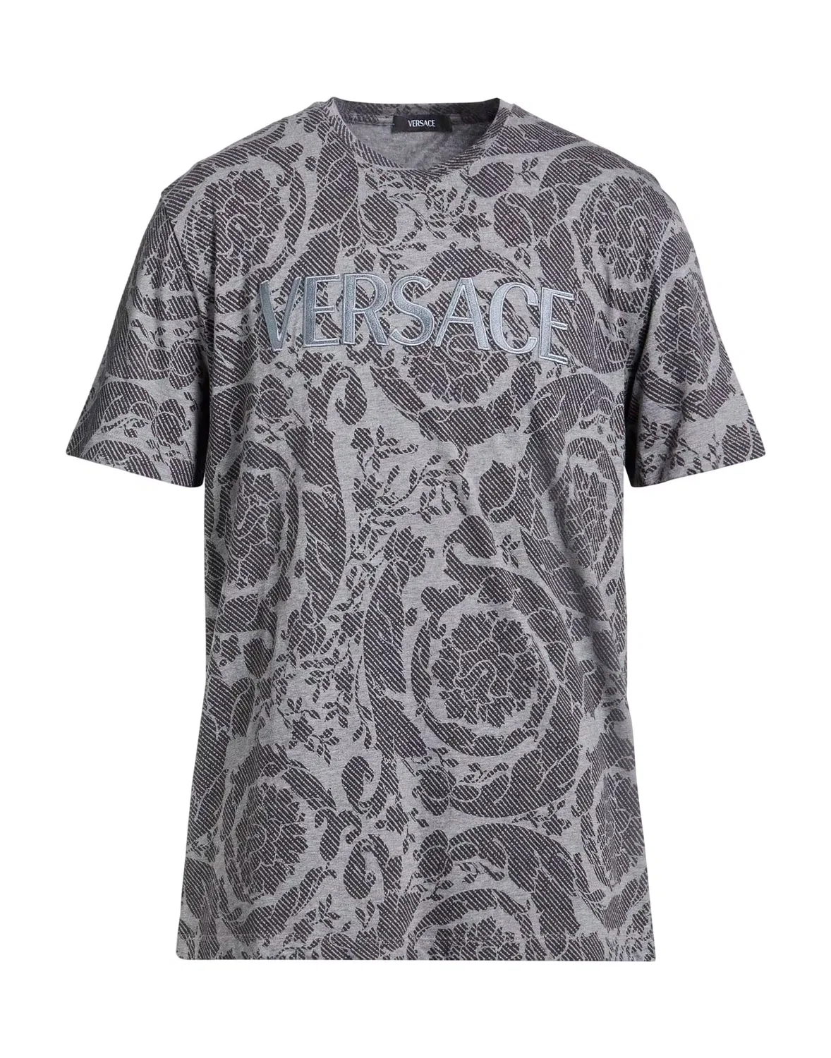 Футболка с принтом VERSACE серого цвета