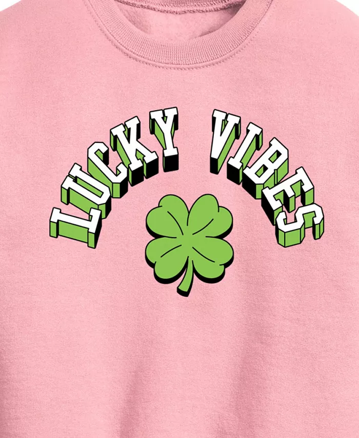 Флисовая футболка с принтом Lucky Vibes для девочек постарше Hybrid Apparel, розовый — фото 3