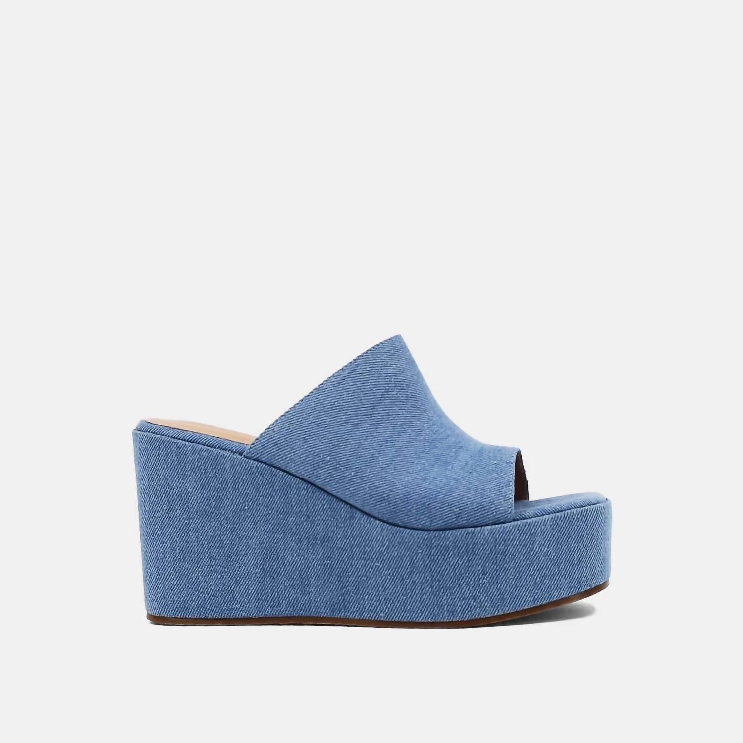 Женские джинсовые босоножки Ilaria на платформе в синем цвете SHU SHOP — фото 4