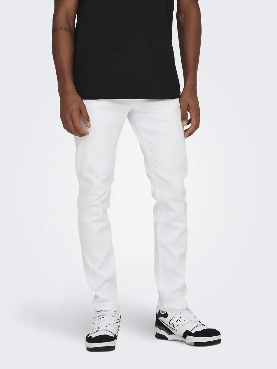 

Узкие джинсы ONLY & SONS "ONSLOOM SLIM LBD 8263 AZG DNM NOOS", белый