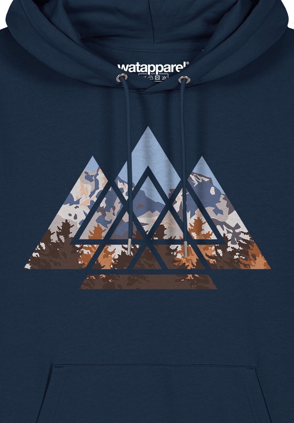 

Толстовка с капюшоном GEOMETRIC LANDSCAPE watapparel, темно-синий