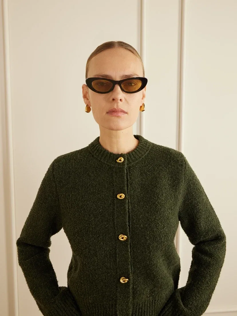 Солнцезащитные очки в черепаховой оправе Ribbon «кошачий глаз» BOTTEGA VENETA EYEWEAR, коричневый — фото 2