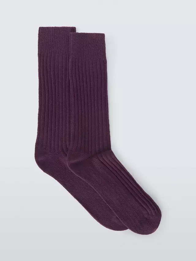 

Носки John Lewis Made in Italy Cashmere Blend Ribbed, фиолетовый
