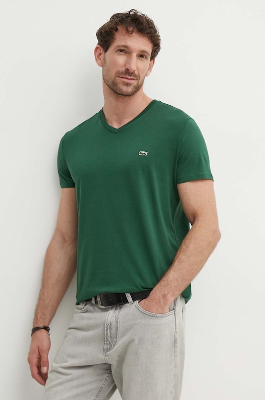

Хлопковая футболка Lacoste, зеленый