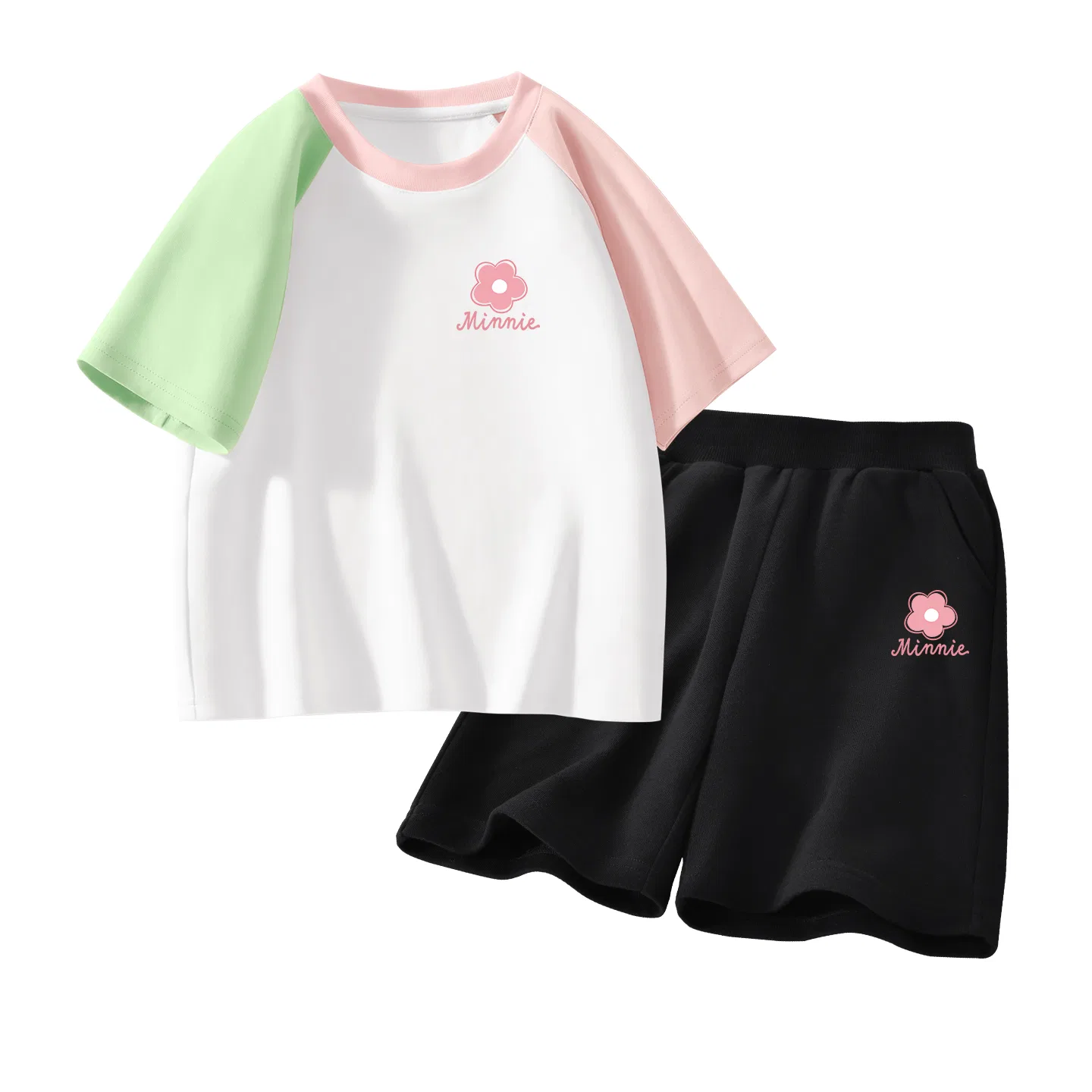 Детский спортивный костюм Disney Casual Sportswear 2 Piece Set, розовый и серый — фото 4