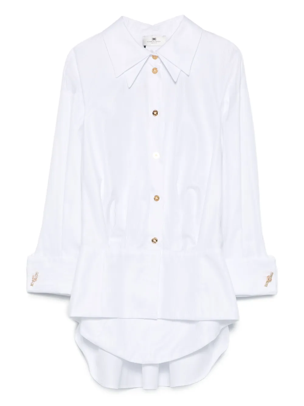 

Рубашка с декорированными манжетами Elisabetta Franchi, белый
