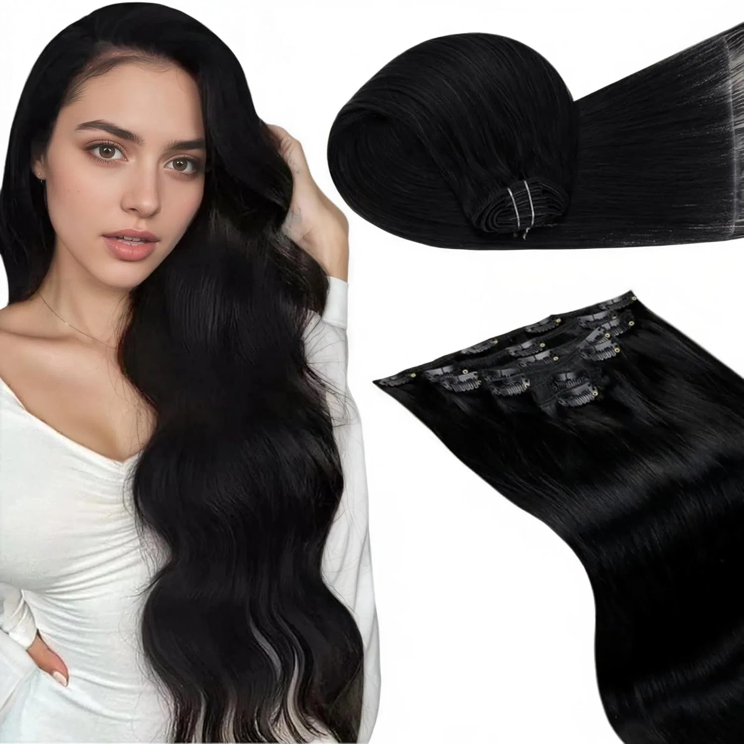 Накладные пряди для волос «Clip-In Remy Hair Extensions» от LaaVoo Laavoo