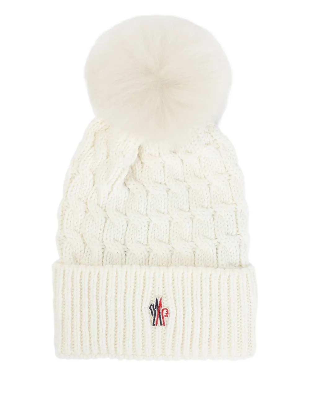 

Вязаная шапка с помпоном Moncler Grenoble, белый