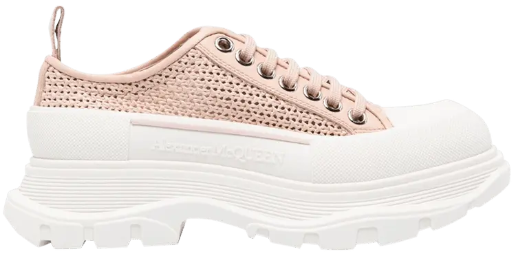 Кроссовки Alexander McQueen Wmns Deck Plimsoll 'Rose Gold Raffia', кремовый