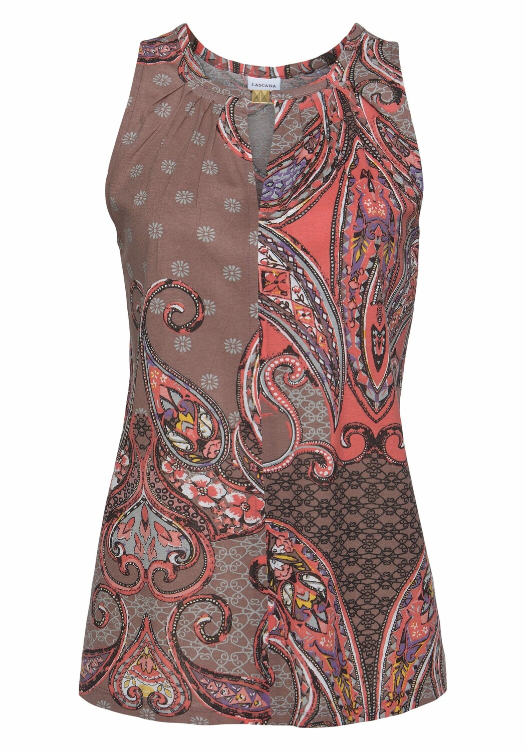 

Топ LASCANA Tank, цвет taupe-koralle-bedruckt