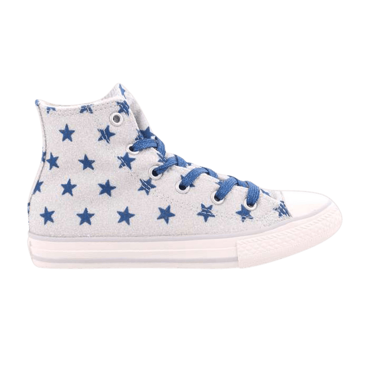 

Кроссовки Converse Chuck Taylor All Star High GS 'Glitter Blue Stars', серебряный