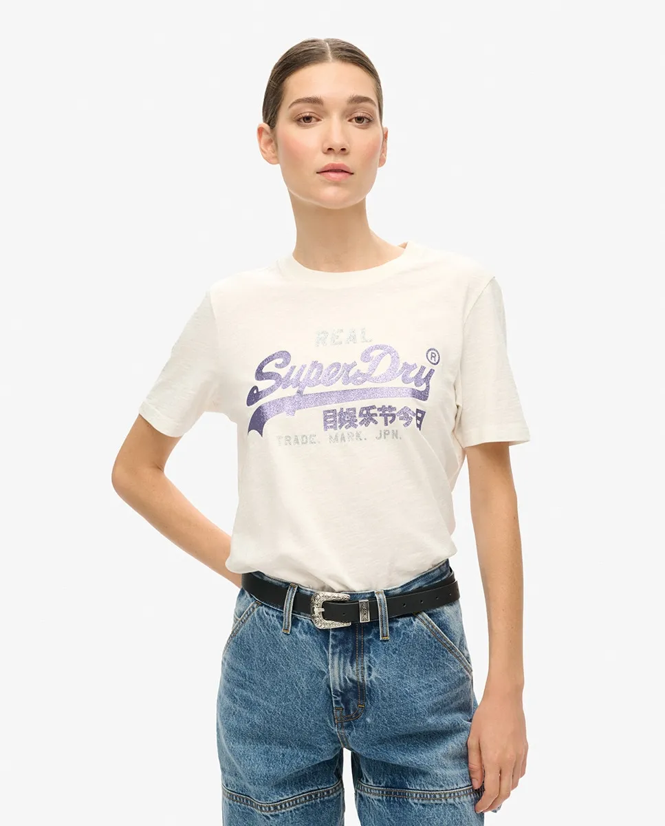 

Женская футболка с принтом, логотипом VL и украшениями Superdry, пастельно-розовый
