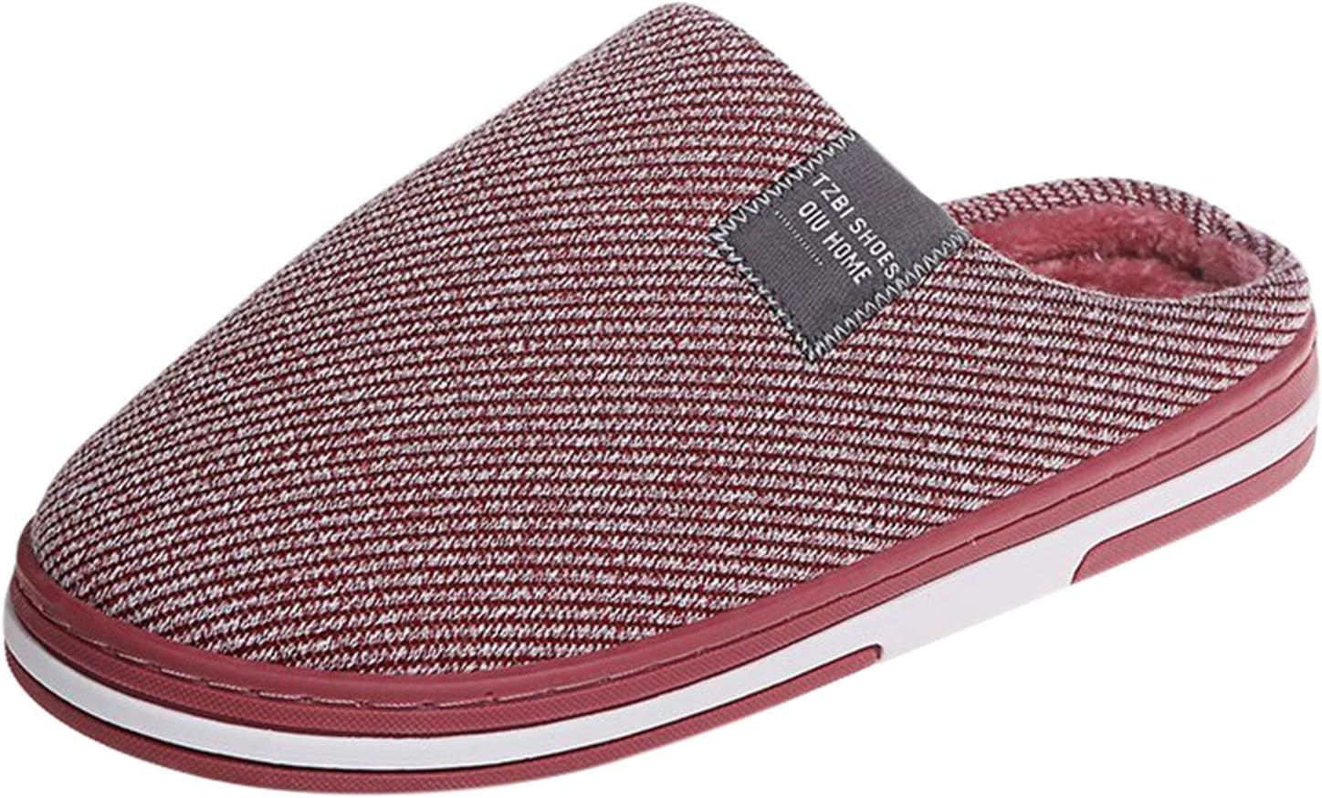 

Домашние тапочки для женщин и мужчин, мягкие плюшевые теплые тапочки для дома и улицы, с поролоновым супинатором памяти Generic, красный