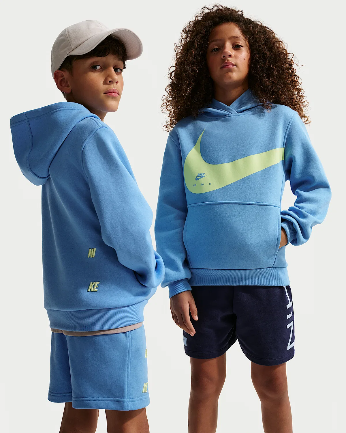 Детская худи Nike Sportswear Club, University Blue/Light Liquid Lime